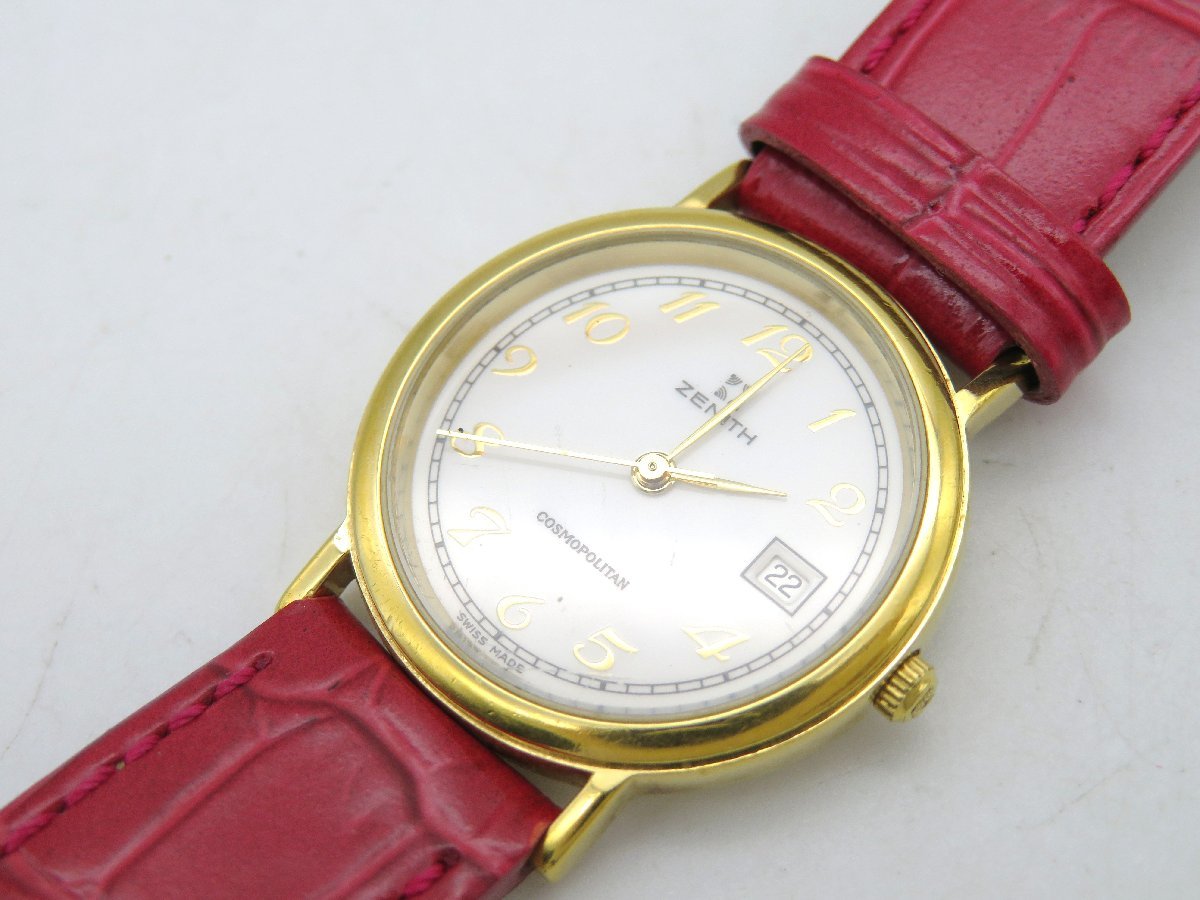 ◆1円◇稼働◇　ゼニス　27－0360・146　　白　クオーツ　レディース　腕時計　　E71804