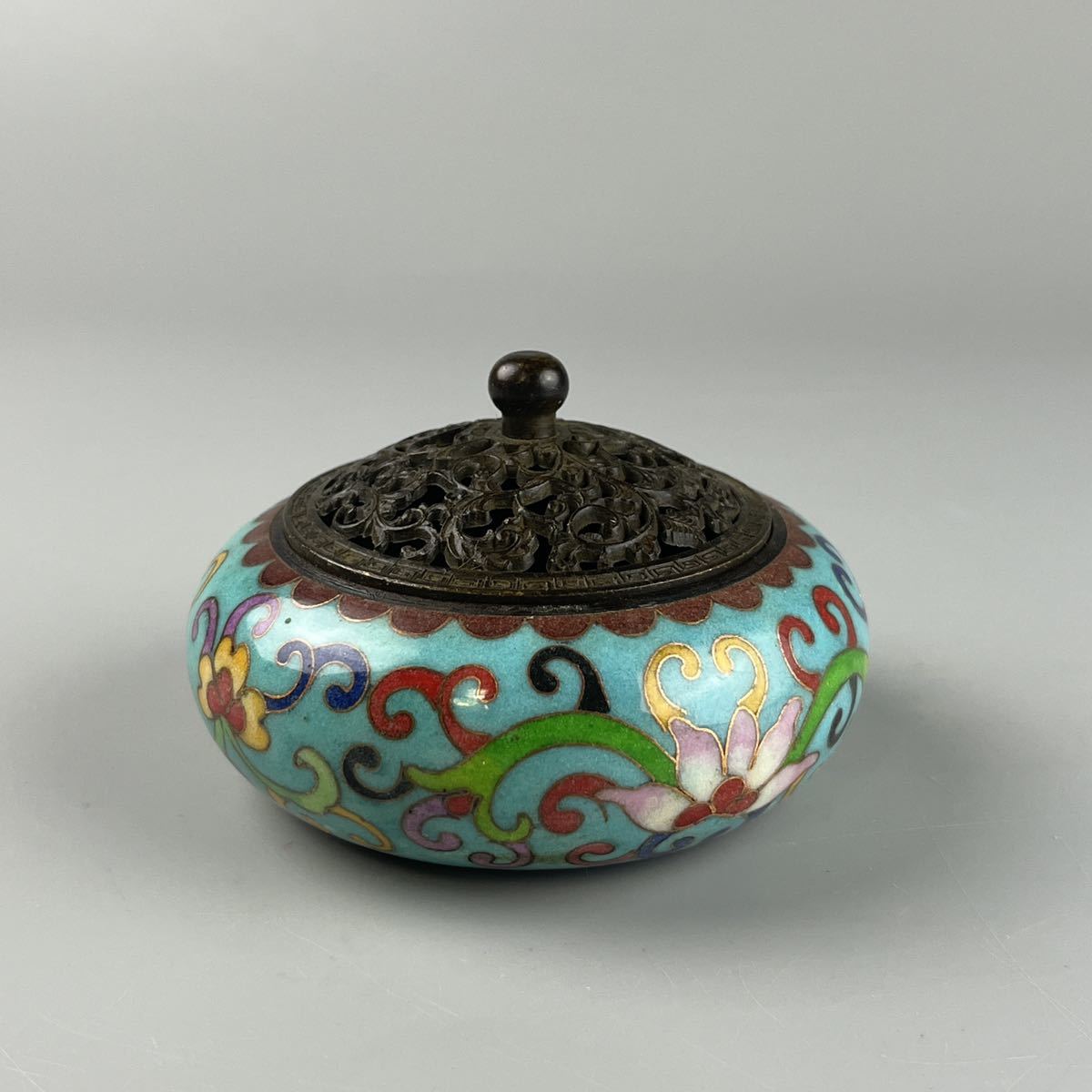 中国 古玩 時代 中国 乾隆年製 古銅 七宝 香炉 銅器 香道具 