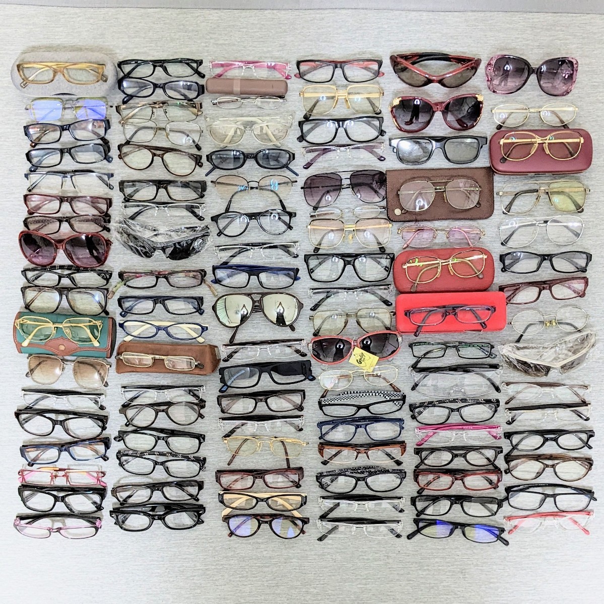 1円 眼鏡メガネめがね サングラス 老眼鏡 100点まとめ チタンフレーム ビンテージメガネ ティアドロップ型等 詳細未チェック 現状品