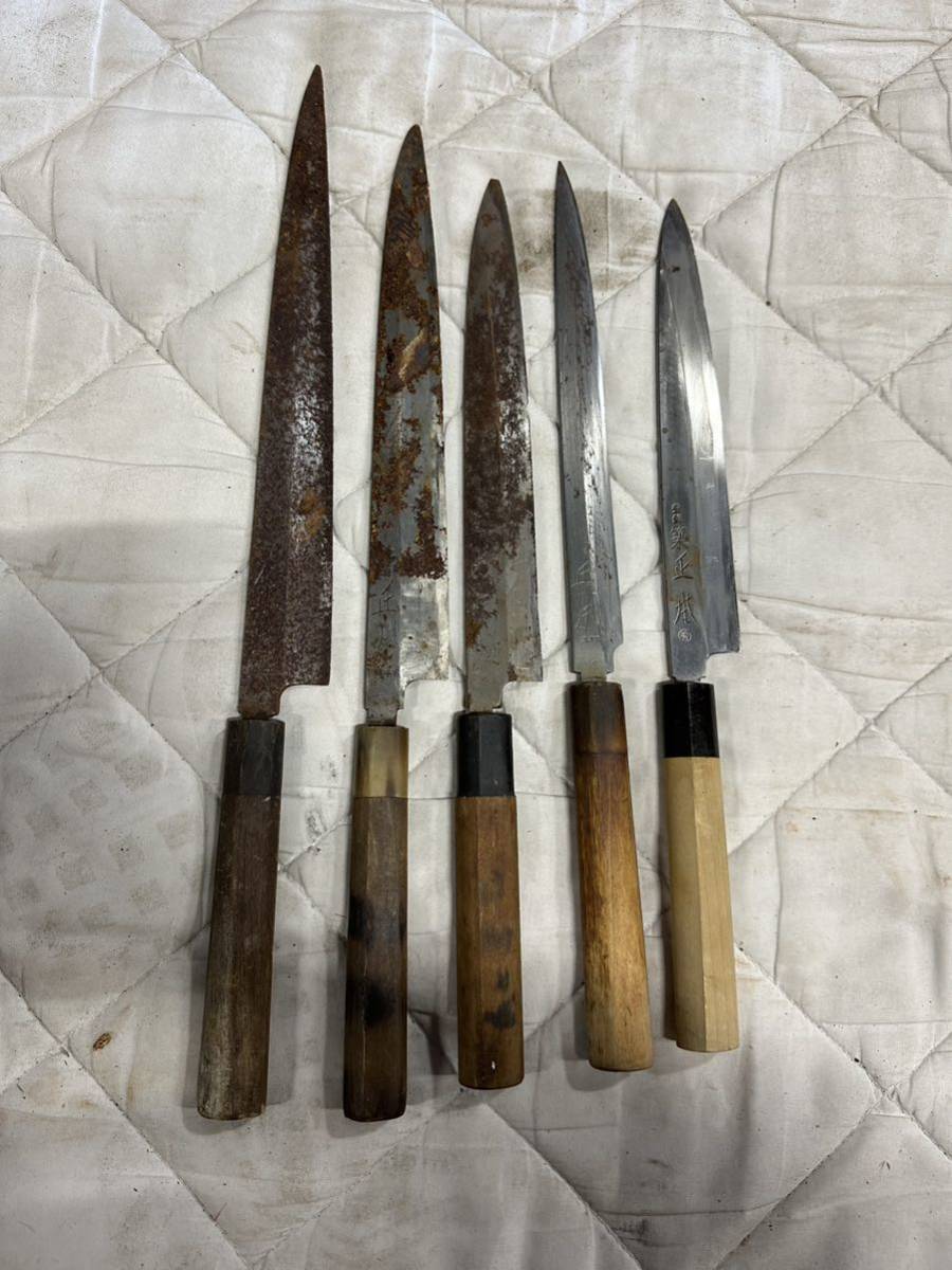 (M)刺身包丁 和包丁 正本 正与志 まとめて5本 現状中古品