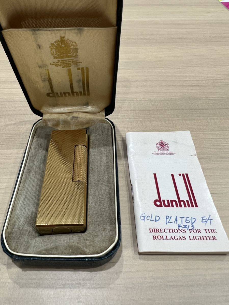 【dunhill 】ガスライター ライター ゴールドカラー 