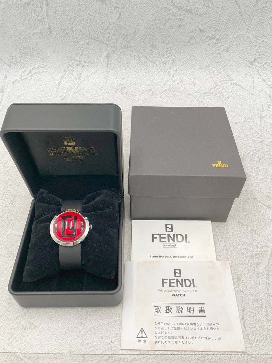 ☆時計☆FENDI フェンディ QZ 8010G ブースラ ドーム型 赤文字盤