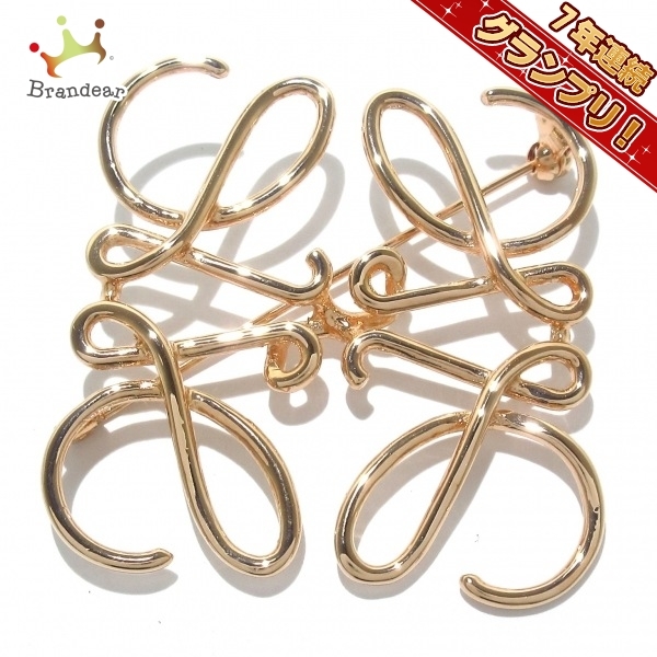 ロエベ LOEWE ブローチ - 金属素材 ピンクゴールド 美品 アクセサリー