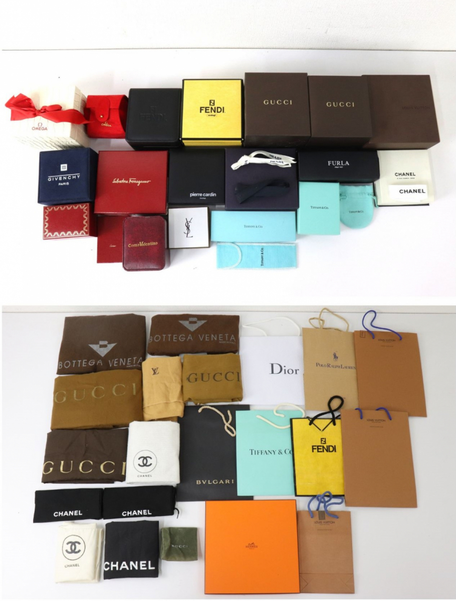 ★【ブランド空きケース・袋37点まとめ】 Louis Vuitton /FENDI /Gucci 等 収納 空き箱 コレクション コレクター 003FXFR47