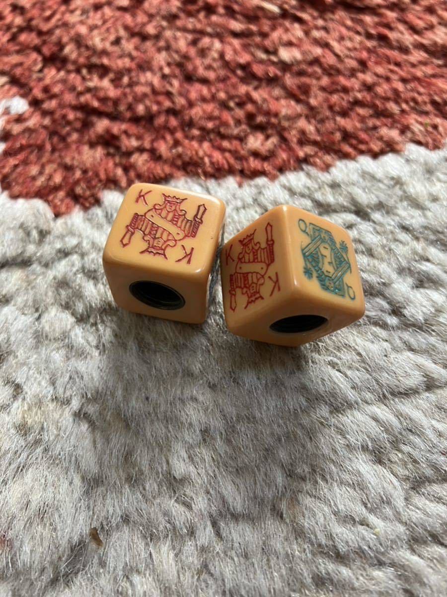 vintage Bakelite dice valve cap ビンテージ　ポーカーダイス　バルブキャップ　 chopper チョッパー　ショベル　パン　ナックル