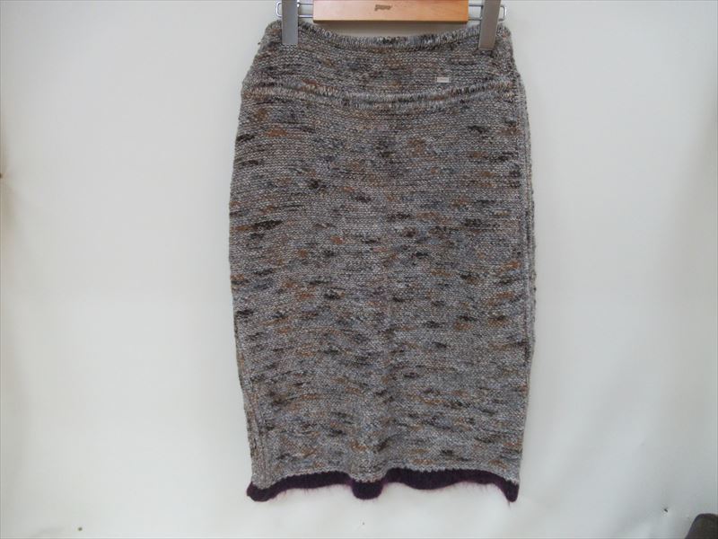 1円★中古品【CHANEL】シャネル スカート 膝下丈 ツイード ニット ブランド服 M8069