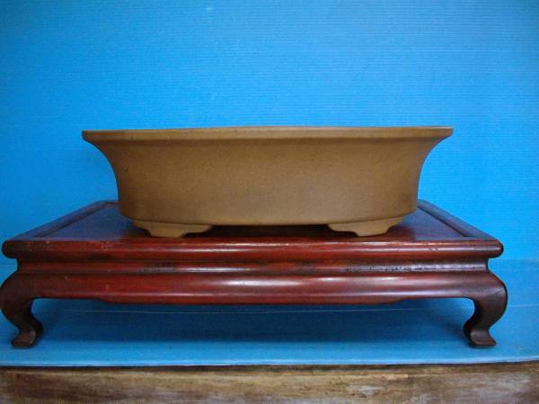 梅の里　００１　古鉢　在銘　白泥外縁楕円_1