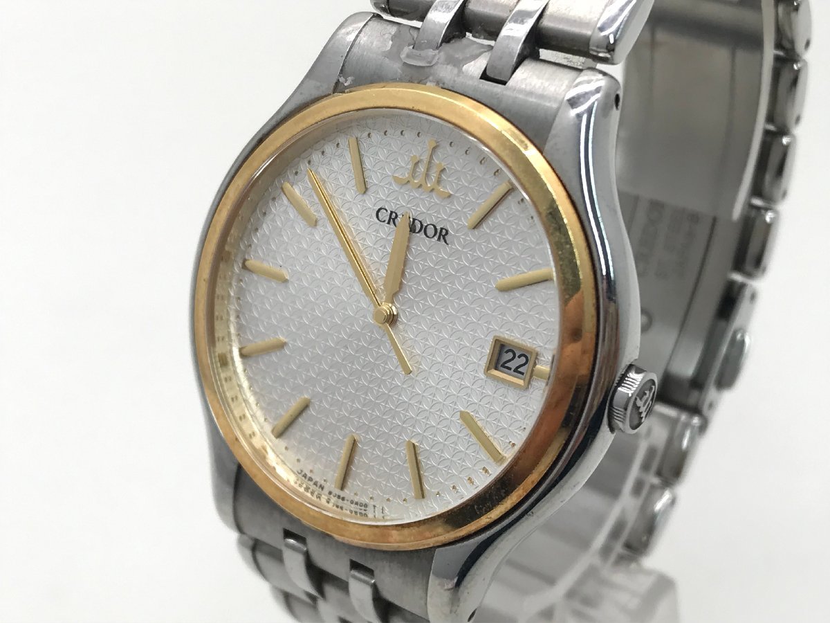 SEIKO クレドール 8J86-7A00 18KT×SS クォーツ 腕時計 メンズ デイト 