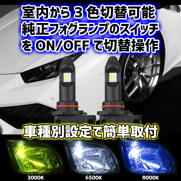 車種別 室内から3色切替 LED フォグランプ【 プリウス ZVW3# H21.05
