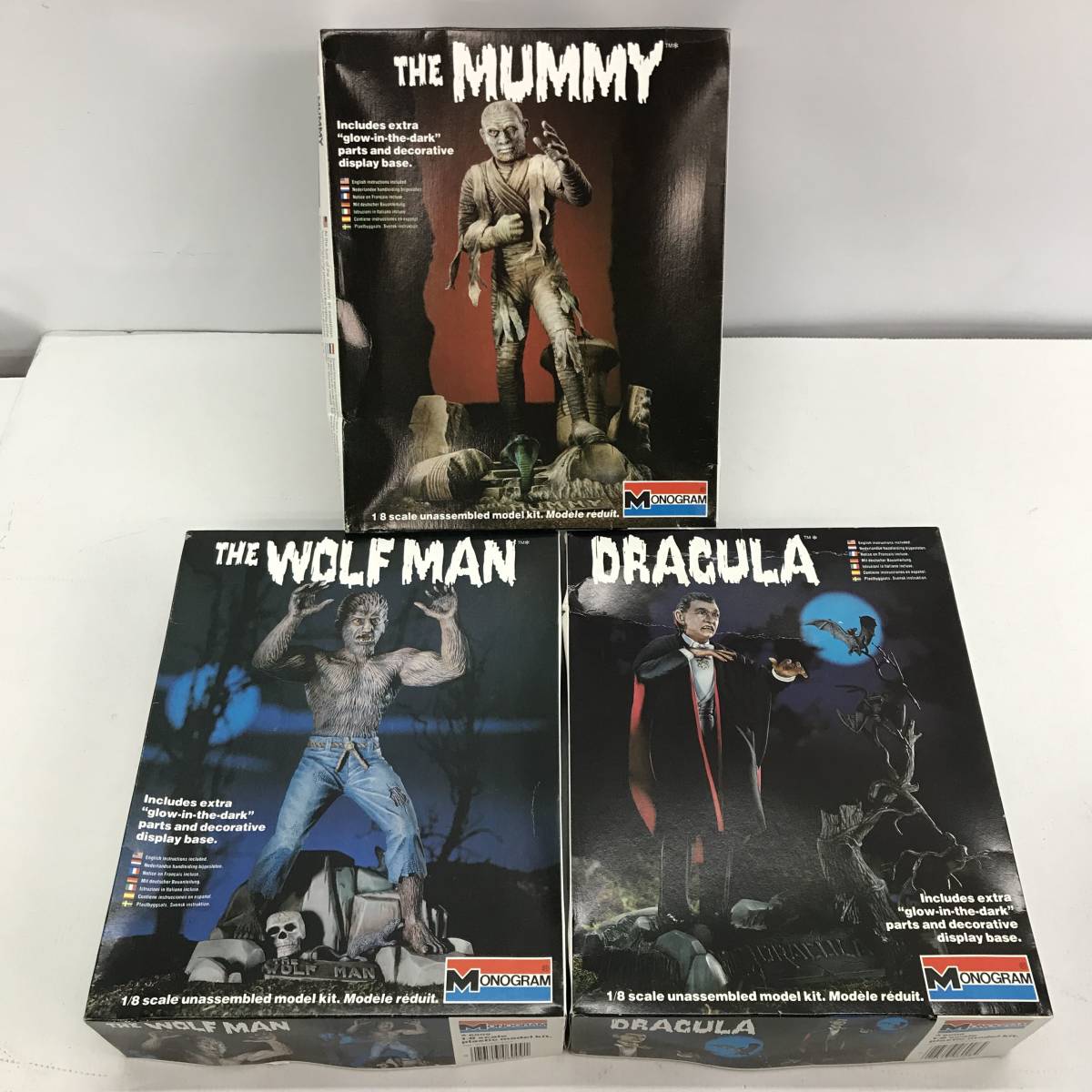 No.1318★1円～【プラモデルまとめ】MONOGRAM（モノグラム）THE MUMMY ミイラ男/DRACULA ドラキュラ/THE WOLF MAN 狼男 ジャンク品