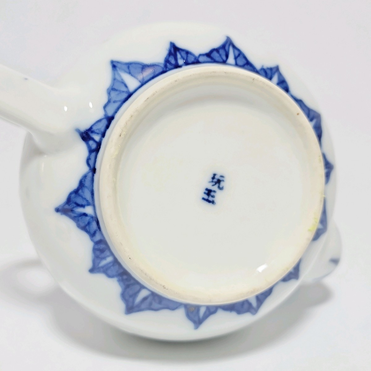 中国茶器 煎茶道具 玩玉 蛍焼 蛍透かし唐物 青花 急須 湯み5客 景徳鎮