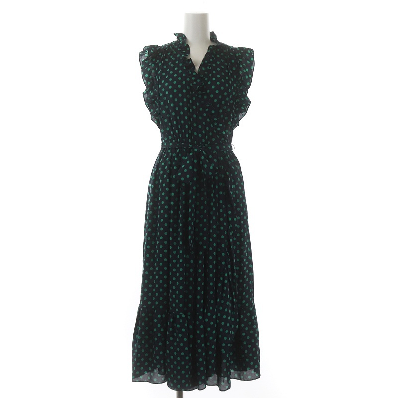 ケイトスペード KATE SPADE ロングワンピース ドット フレンチスリーブ