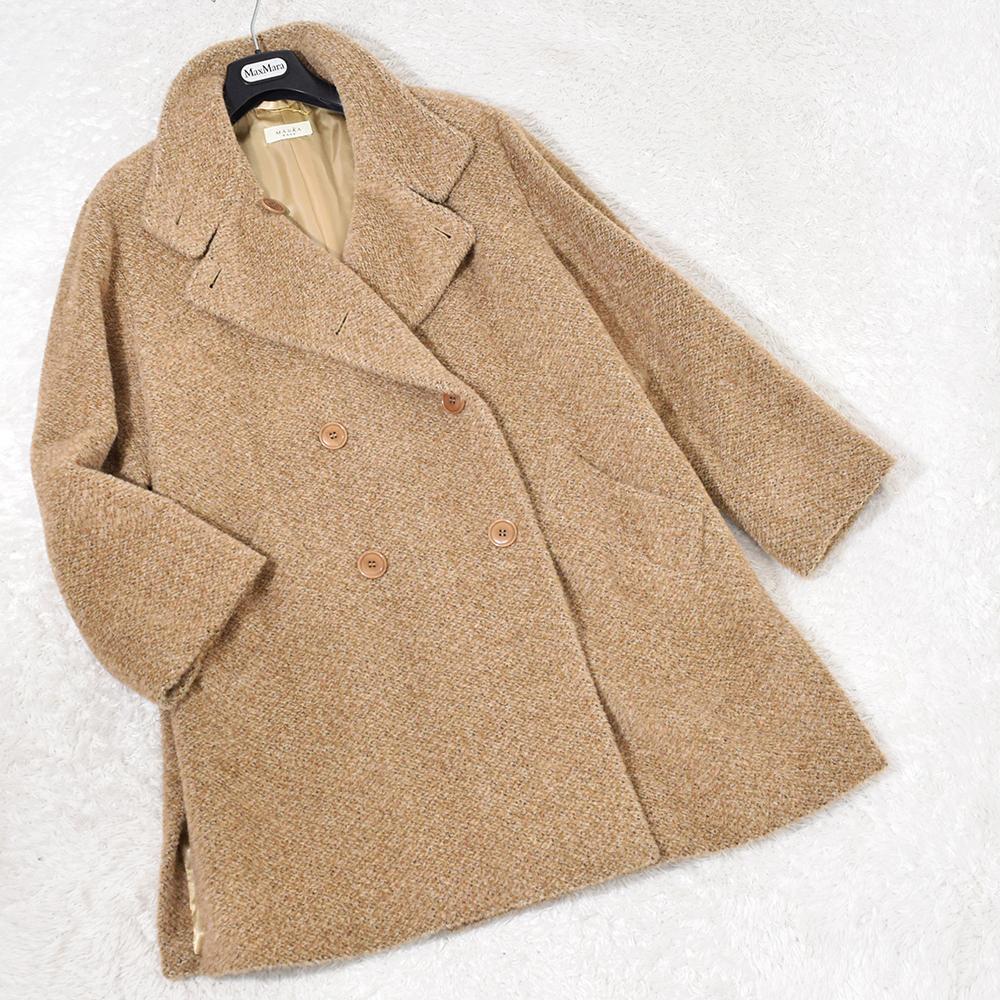 イタリア製 MASKA アルパカシャギー オーバーコート ダブルコート アルパカウールコート 42 L ベージュ 三喜商事 コロネット