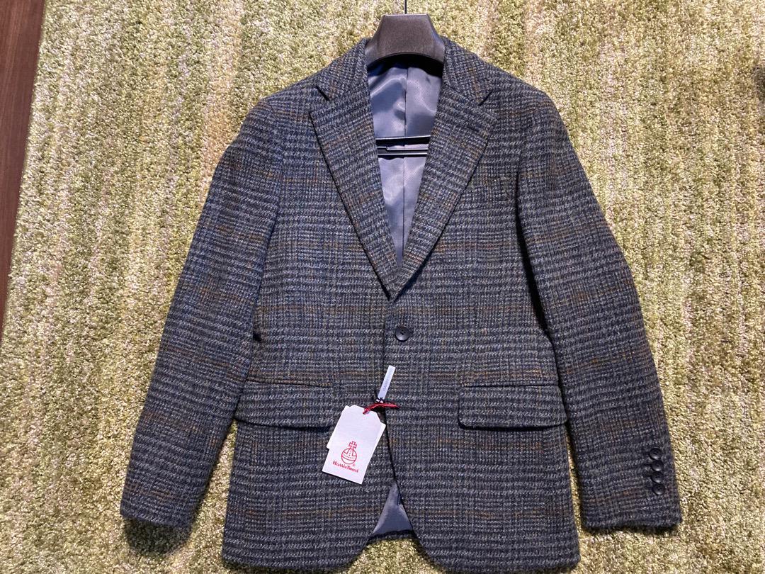 未使用 スーツセレクト Harris Tweed グレー・グリーン×チェック