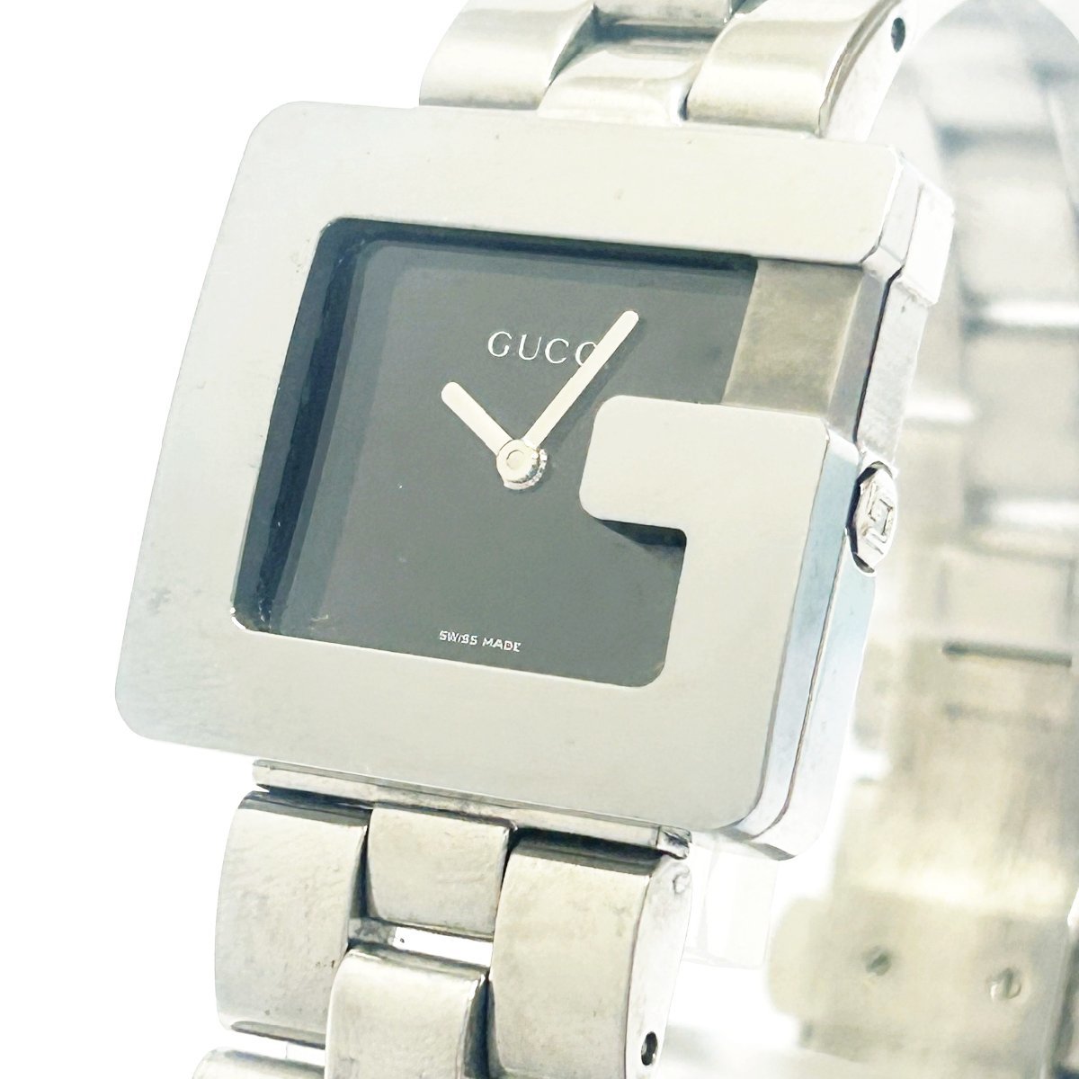 1円スタート】GUCCI グッチ 3600J スクエア SS ブラック文字盤