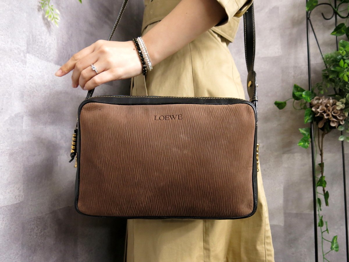 ○超美品○LOEWE ロエベ○クロコダイル 型押し カーフ レザー 本革○