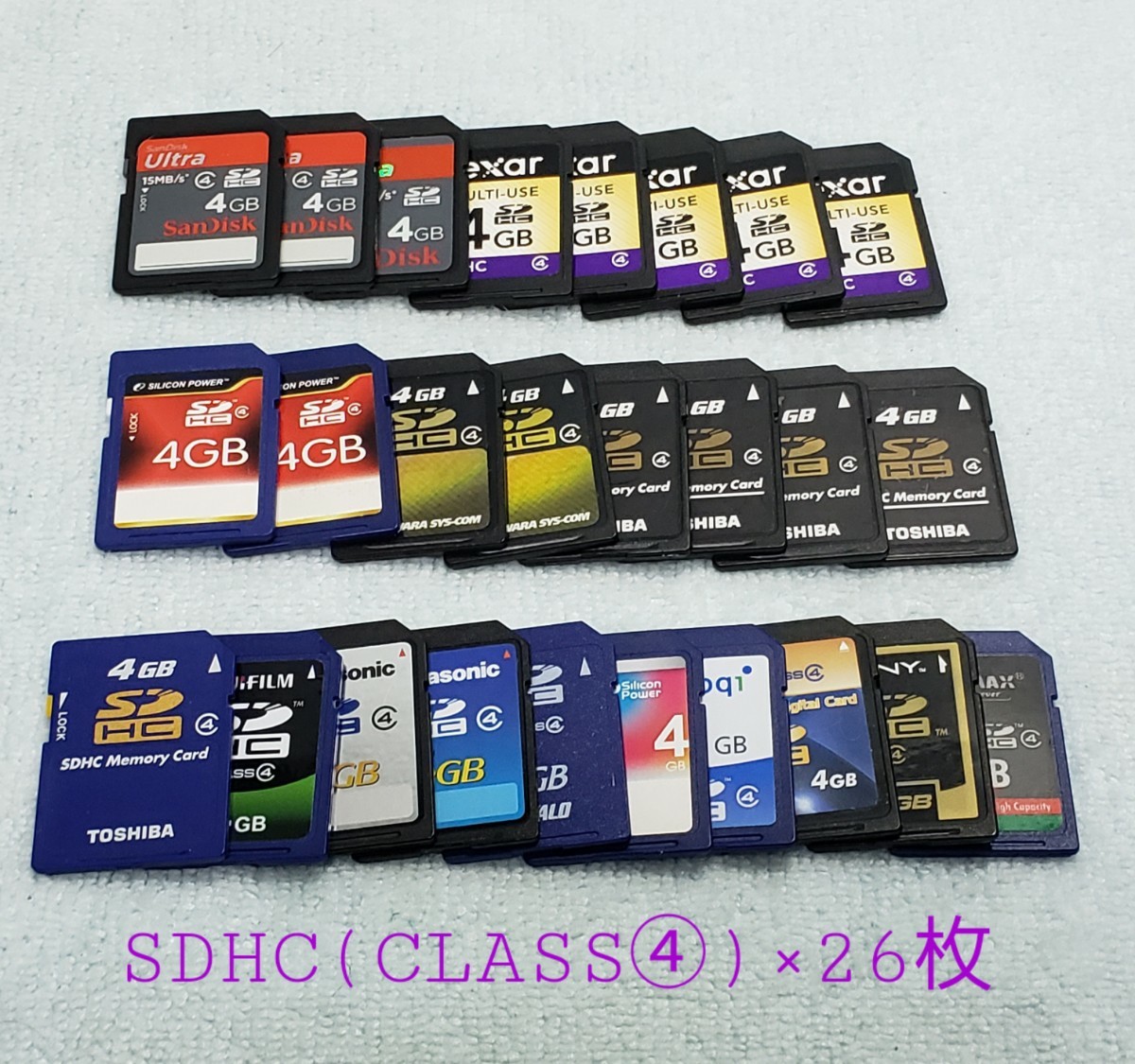 SDHC カード 4GB CLASS④ 26枚セット Lexar SanDisk TOSHIBA Panasonic 【動作未確認】 メモリーカード