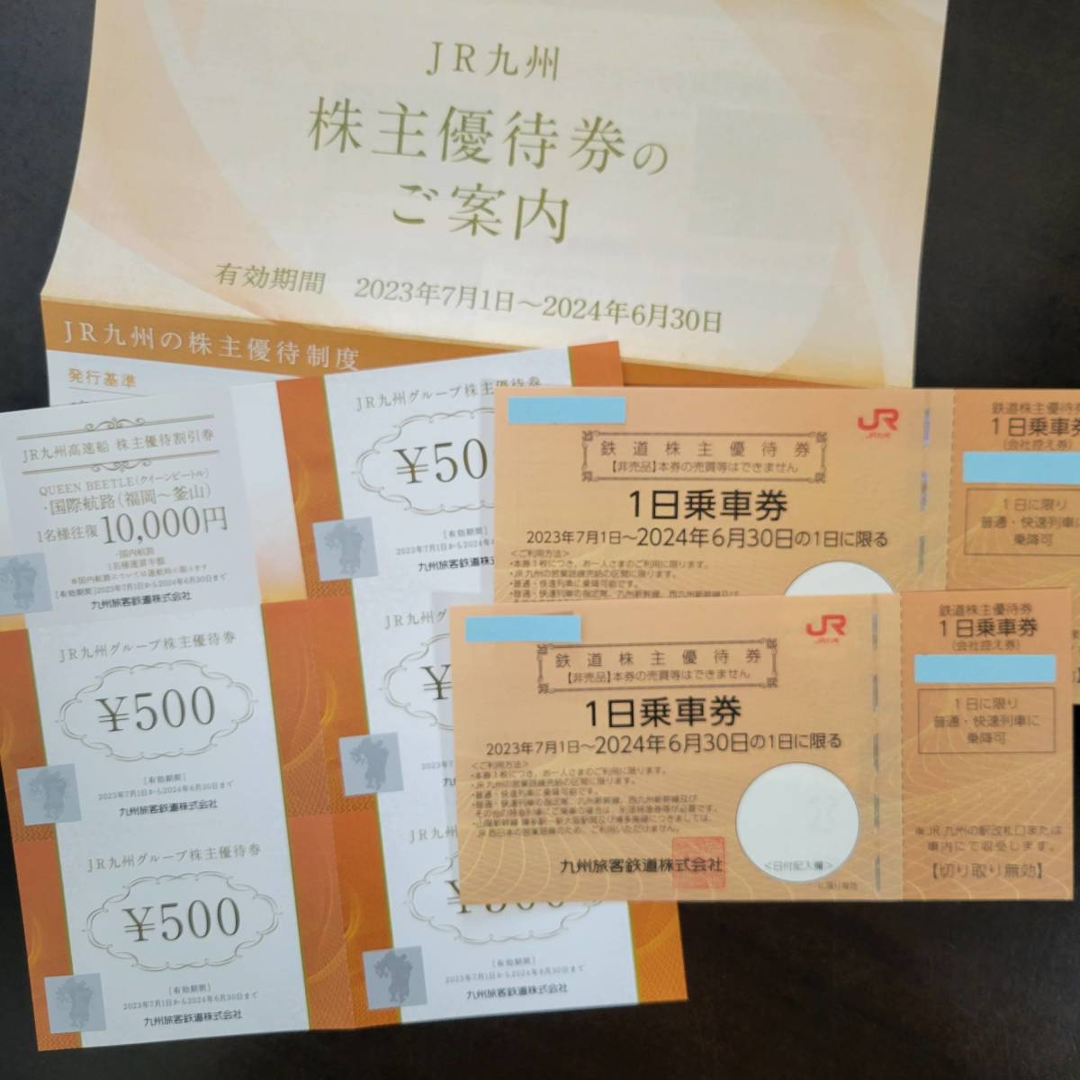 【匿名配送】JR九州◆鉄道株主優待券2枚、高速船割引券1枚、JR九州グループ株主優待券5枚