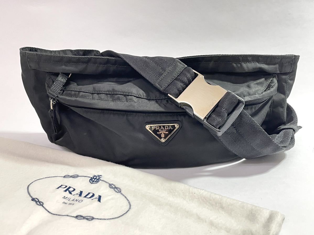 PRADA TESSUTO プラダ ナイロン 三角プレート ボディバッグ ウエスト