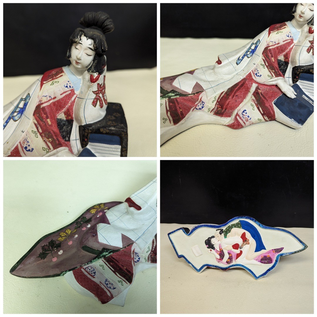 日本人形 浮世絵 郷土玩具 春画 博多人形 裏絵春画陶器製人形 裏絵