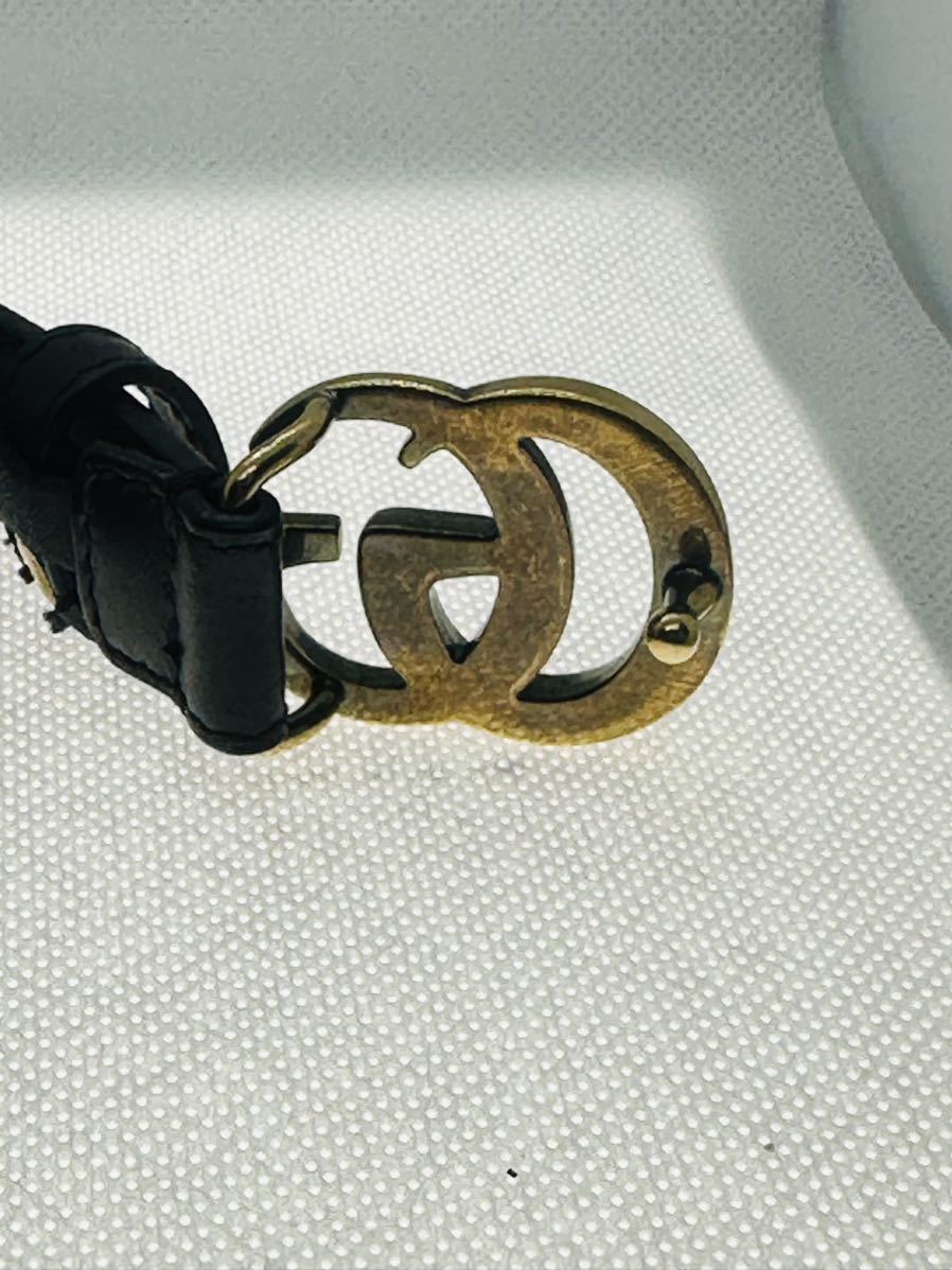 ◇1円 ☆ GUCCI グッチ ベルト GGマーモント レザー ブラック