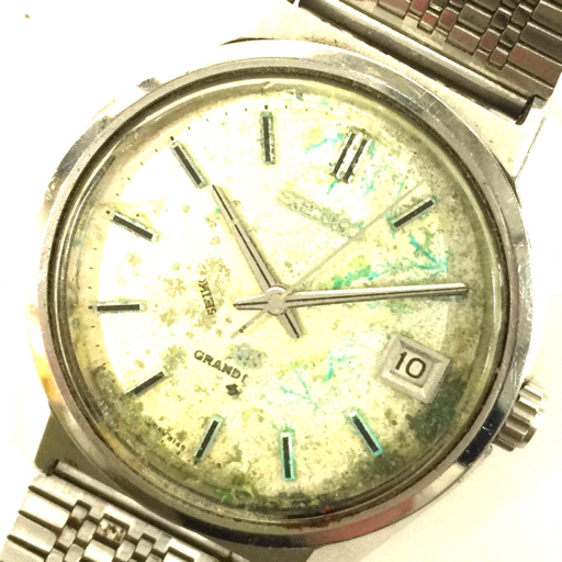 セイコー グランドセイコー GS 自動巻き オートマチック 腕時計 6145-8000 メダリオン欠品 社外ブレス SEIKO