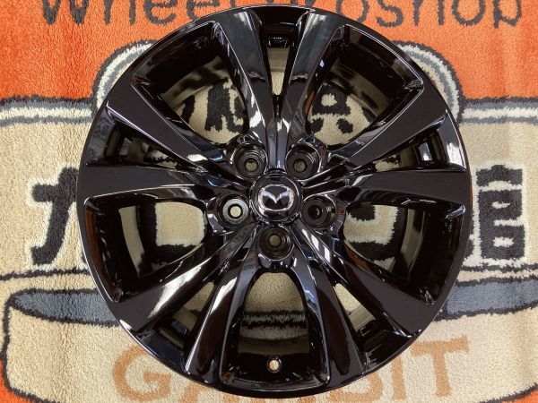 ◆MAZDA CX30純正 18インチ◆グロスブラック塗装品!!焼付塗装◆ホイールのみ4本Set◆マツダ3セダン CX60にも◆ゴムバルブ新品◆