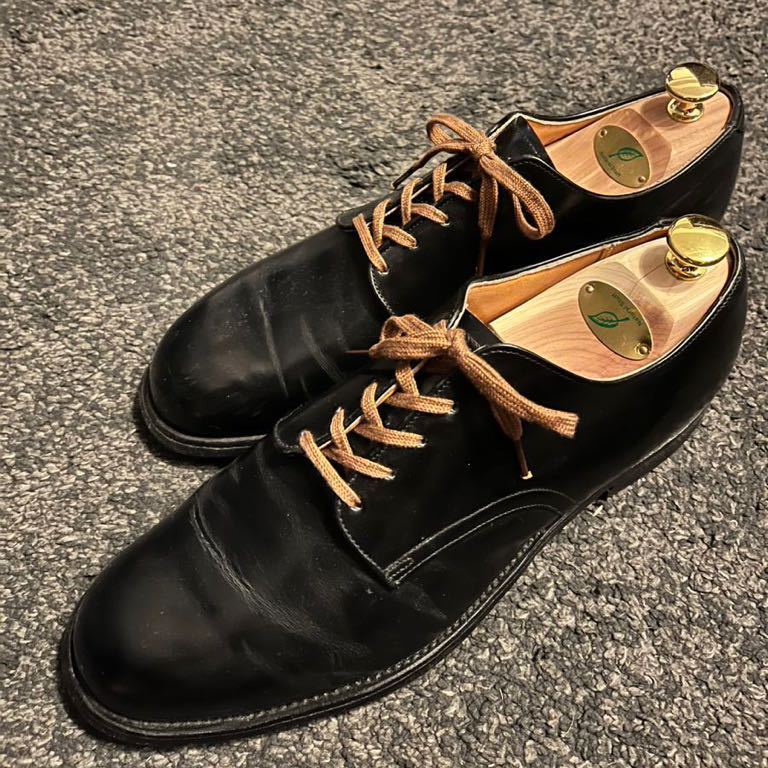 80s 7-80s サービスシューズ レザーソールUS9 黒 US NAVY サービス