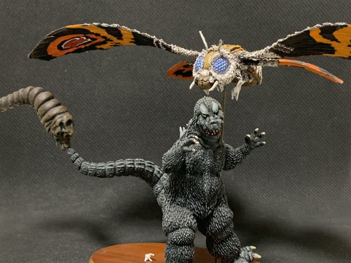 1円スタート モスラ対ゴジラ ガレージキット 塗装済み完成品 検 ゴジラ-1.0 モンスターアーツ デフォリアル デストロイア ビオランテ