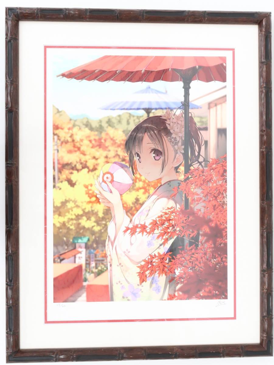 Hg196/【同梱不可】版画/カントク/秋色遊戯/ 37/60 /アールビバン株式 