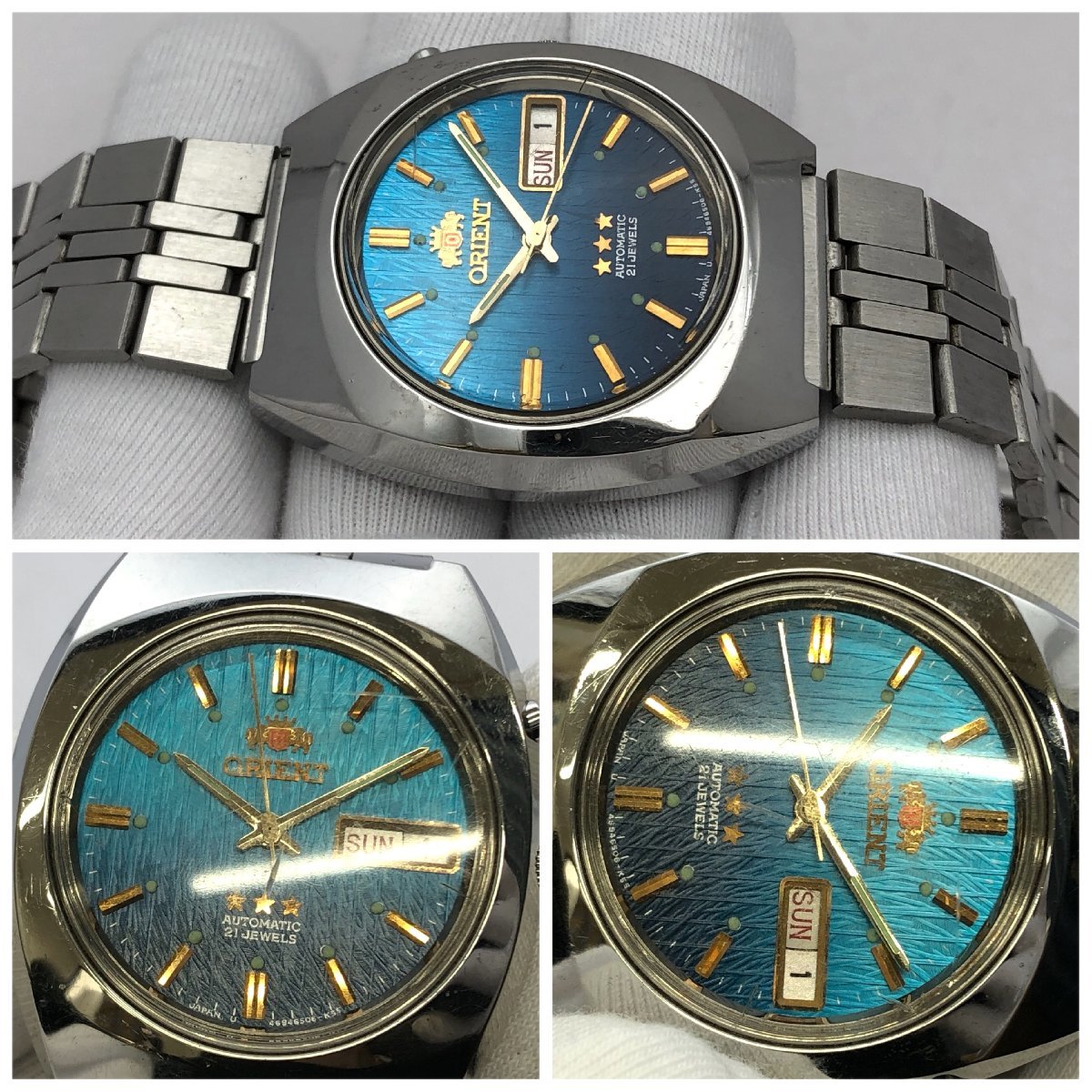 ORIENT オリエント スリースター デイデイト 21石 自動巻き 腕時計