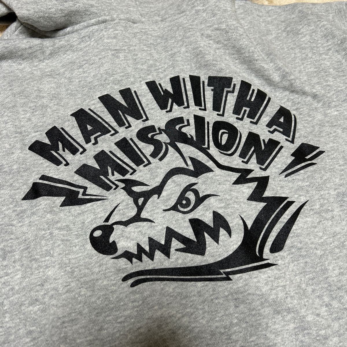 新品 MAN WITH A MISSION 裏毛 パーカー グレー マンウィズ ジャンケン