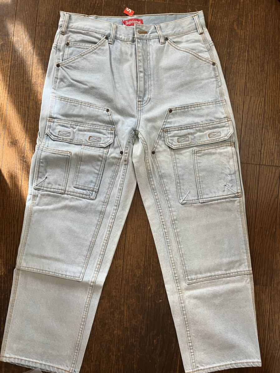 1円！新品本物Supreme Double Knee Denim Utility Pant30シュプリームダブルニーユーティリティパンツボックスロゴ