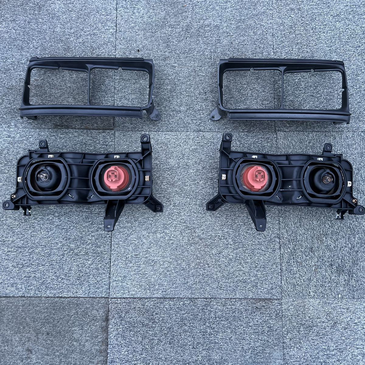 希少 ランクル80 角目前期 輸出用ヘッドライト ブラック角目4灯 中古品FZJ80G HDJ81V HZJ81V TOYOTA 左右セットランクル _3