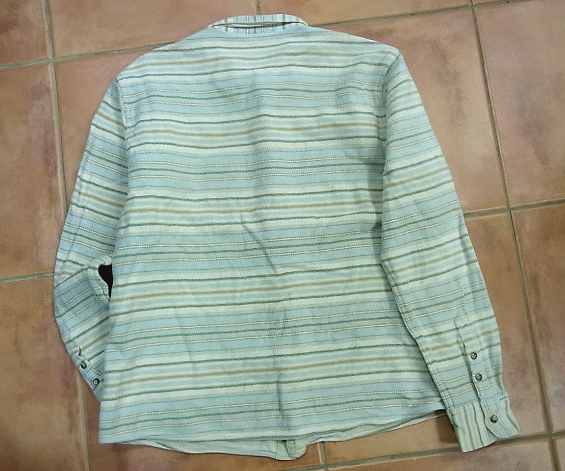 ■Papas パパス 長袖 ネルシャツ マルチボーダー柄 メンズ 1円スタート