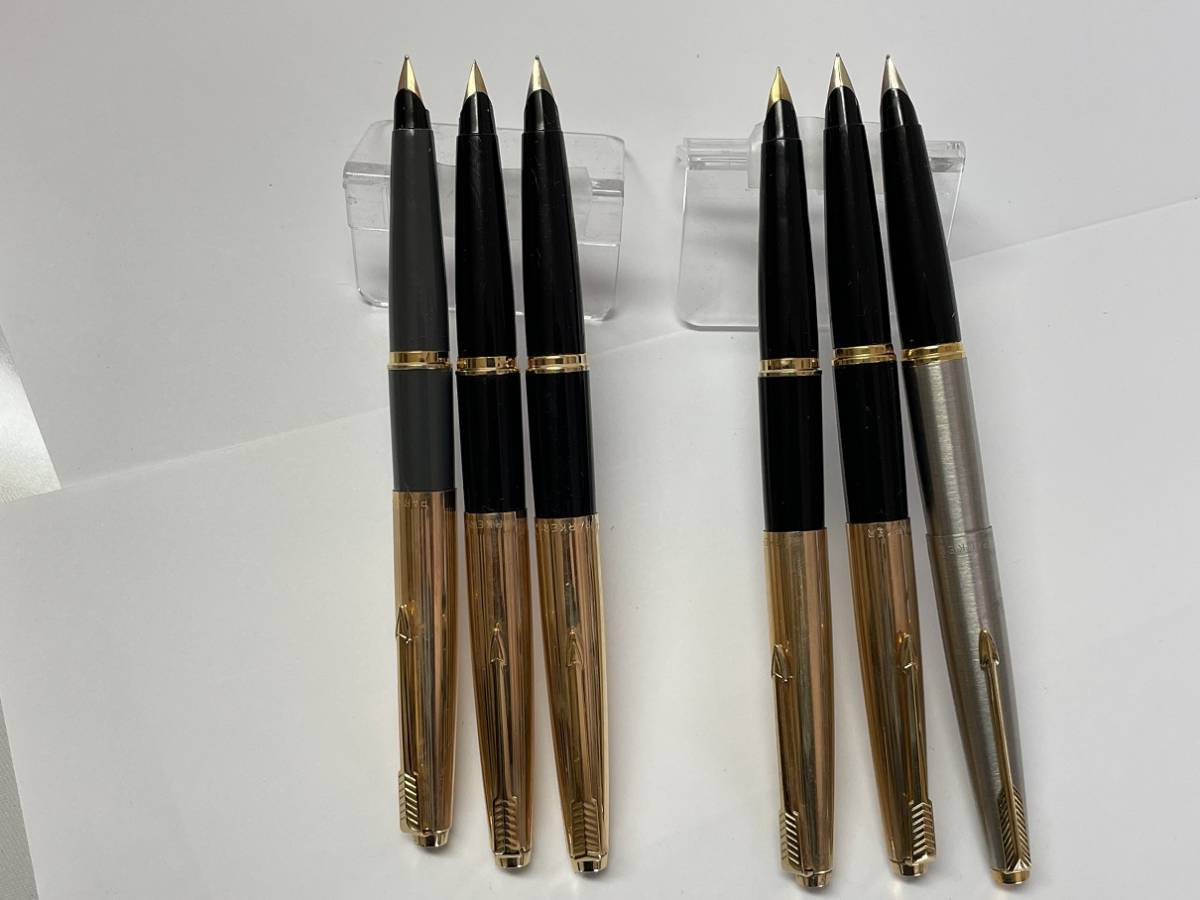 パーカー 75インペリアル万年筆＋45フライター万年筆+ボールペン3本