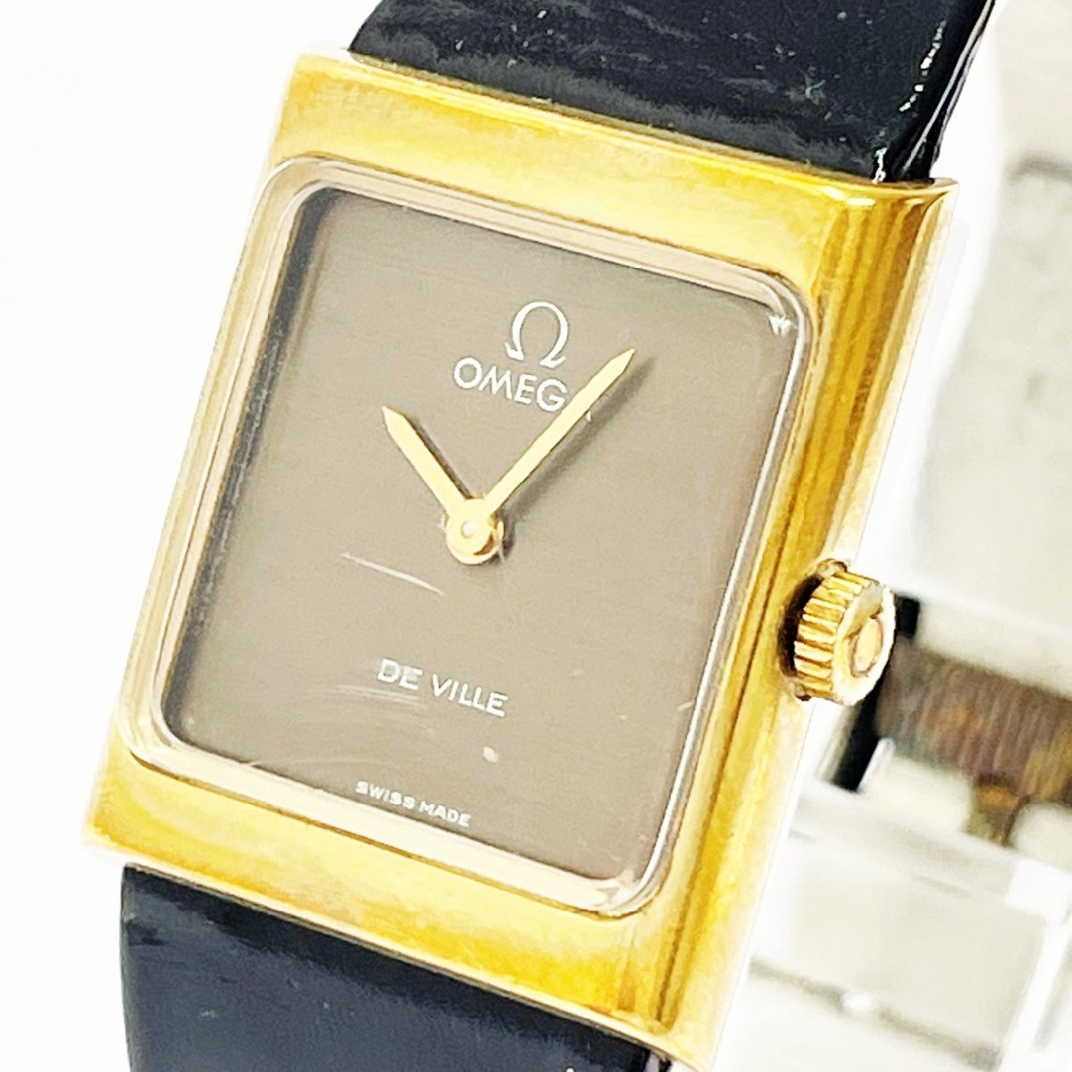 OMEGA オメガ デビル 手巻 レディース 腕時計 革ベルト 1円