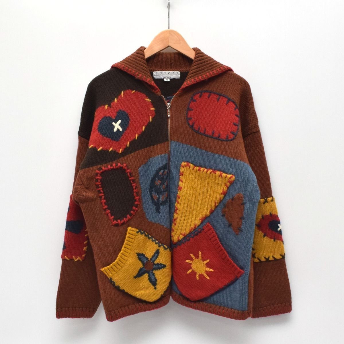 assets LONDON ウール ジップアップ ニット ジャケット SIZE:M イングランド製 [S106747]