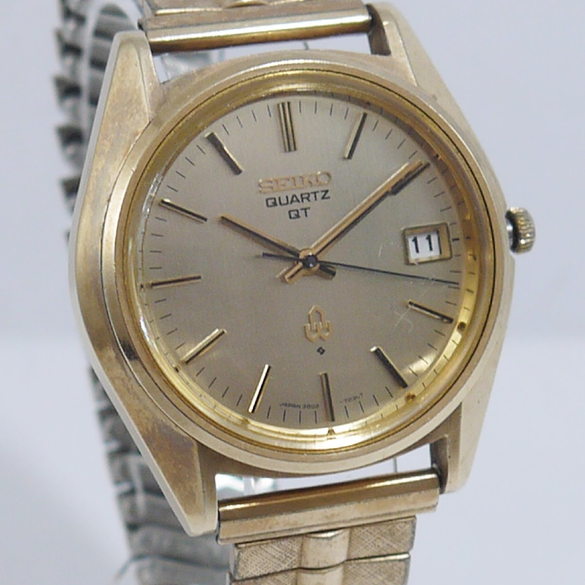 ★定形外 送料無料 訳有り SEIKO QUARTZ QT【セイコー クォーツQT 3802-7031 三針 デイト メンズ 腕時計】