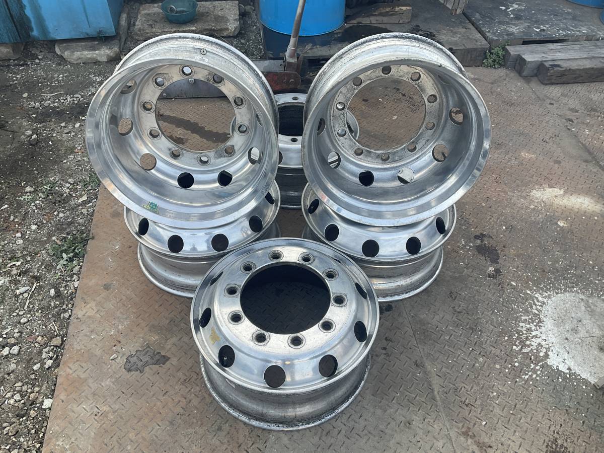 中古 アルコア アルミホイール 10穴ISO 22.5×8.25 トラクタ使用 