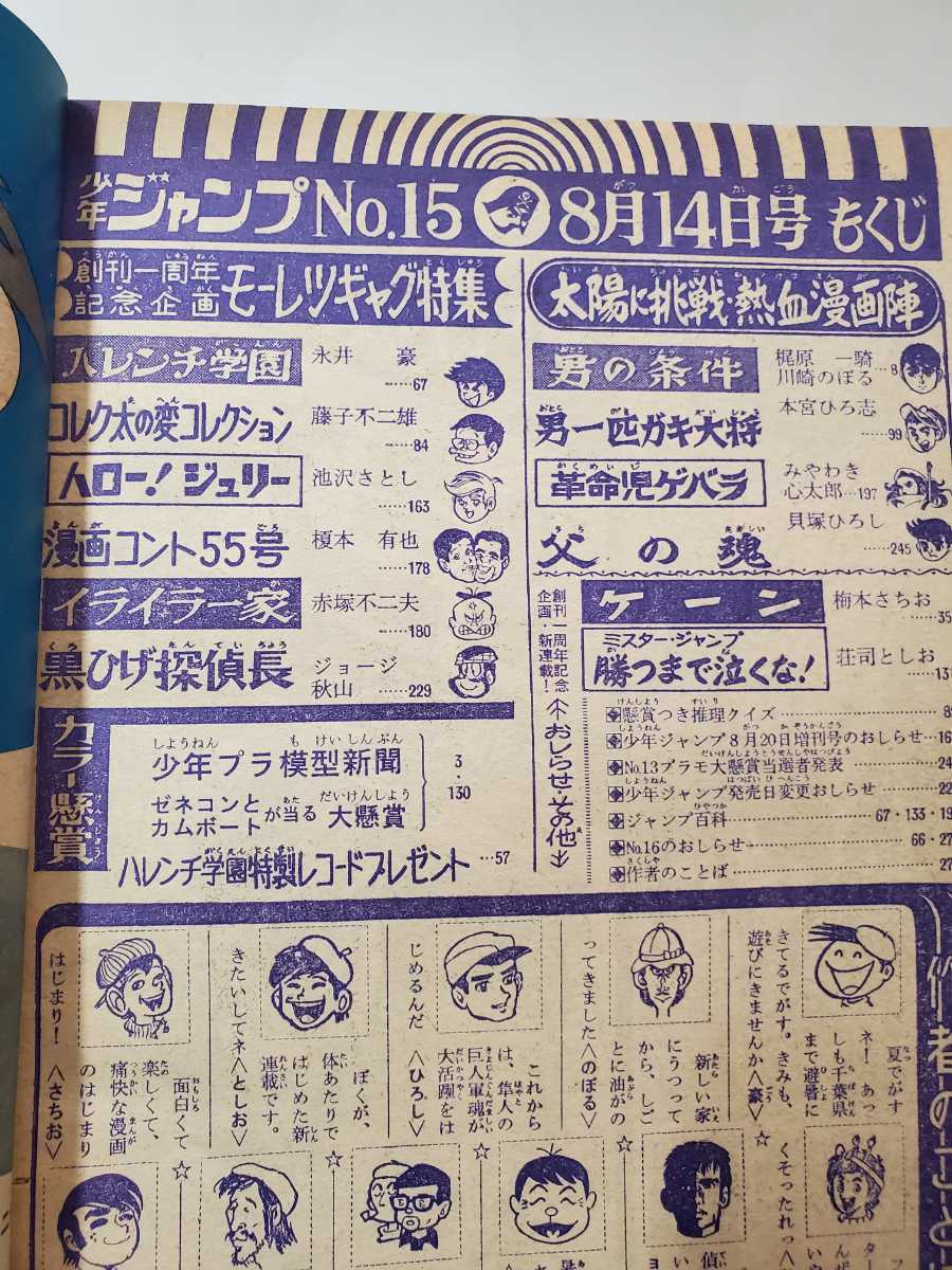 6742-11 T 創刊1周年記念号 少年ジャンプ 1969年 15 (少年