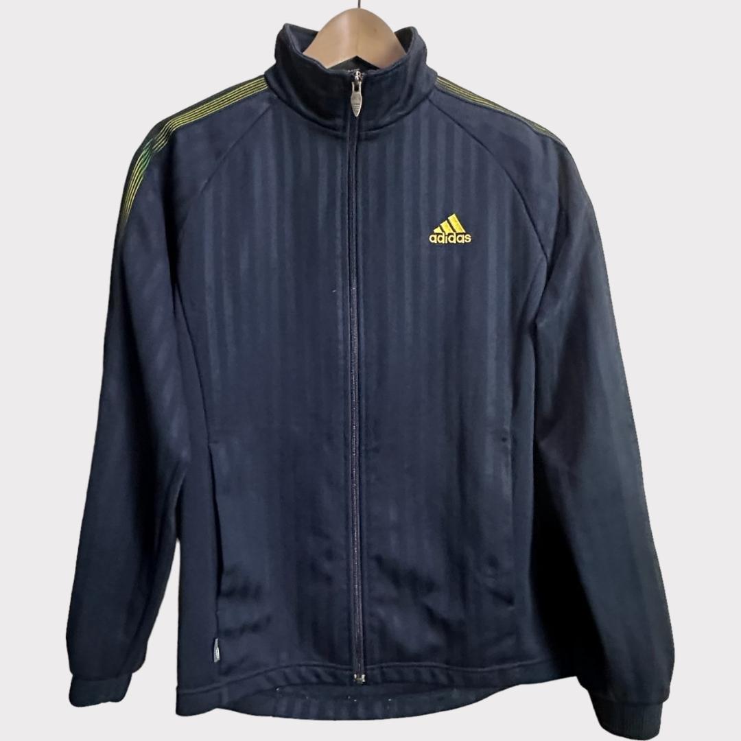 adidasアディダス　トラックジャケット　ジャージ　ネイビー刺繍ロゴ【M】_2