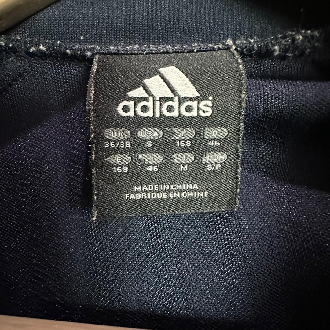 adidasアディダス　トラックジャケット　ジャージ　ネイビー刺繍ロゴ【M】_6
