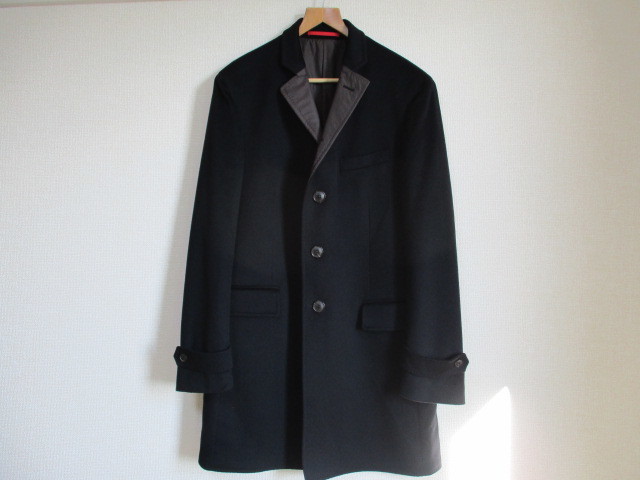 パルジレリPAL ZILERI 黒 カシミア混ロングコート 52 大きい