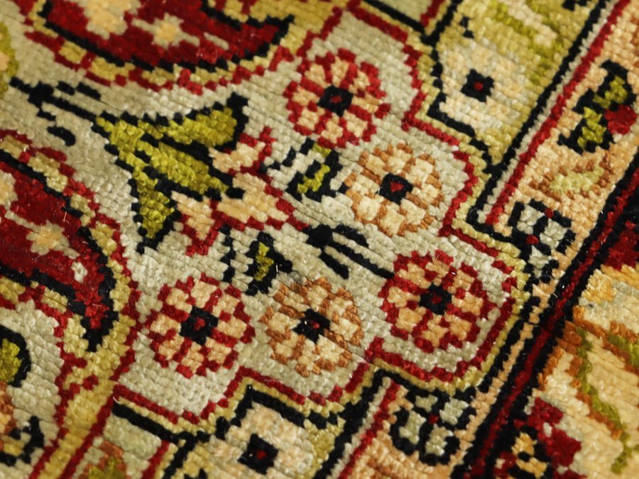 魁◇最高傑作品 トルコ絨毯 HEREKE ヘレケ 89×69㎝ 最上質シルク 細密