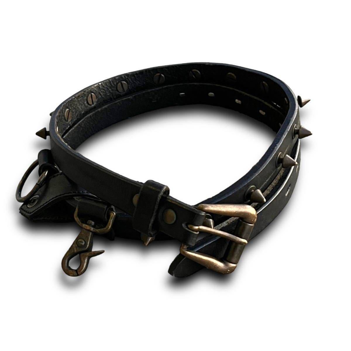 20471120 Archive studded carabiner & ring chain belt beauty:beast  