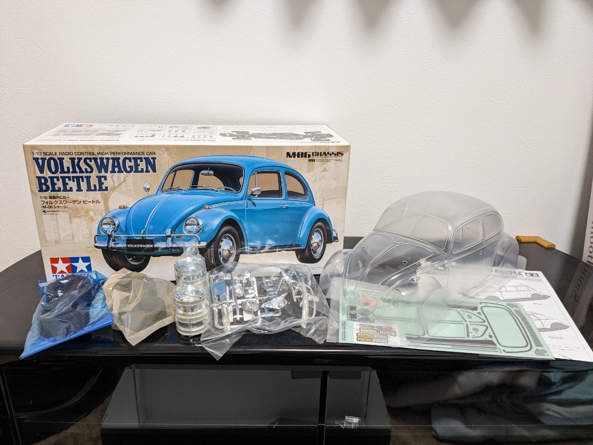 未塗装クリアボディ+タイヤのみ　タミヤ 電動RC 1/10フォルクスワーゲン ビートル　Mシャーシ　L寸　WB239mm_1