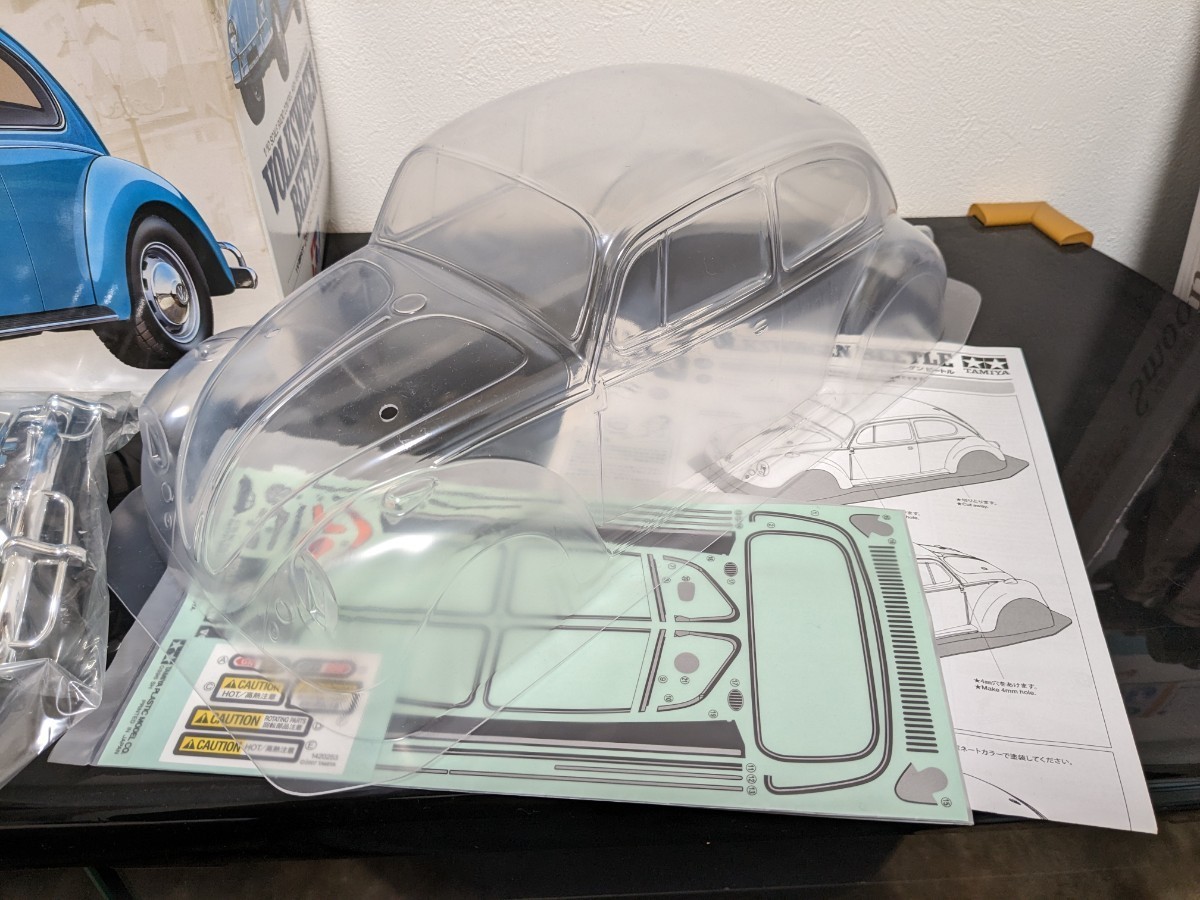 未塗装クリアボディ+タイヤのみ　タミヤ 電動RC 1/10フォルクスワーゲン ビートル　Mシャーシ　L寸　WB239mm_2