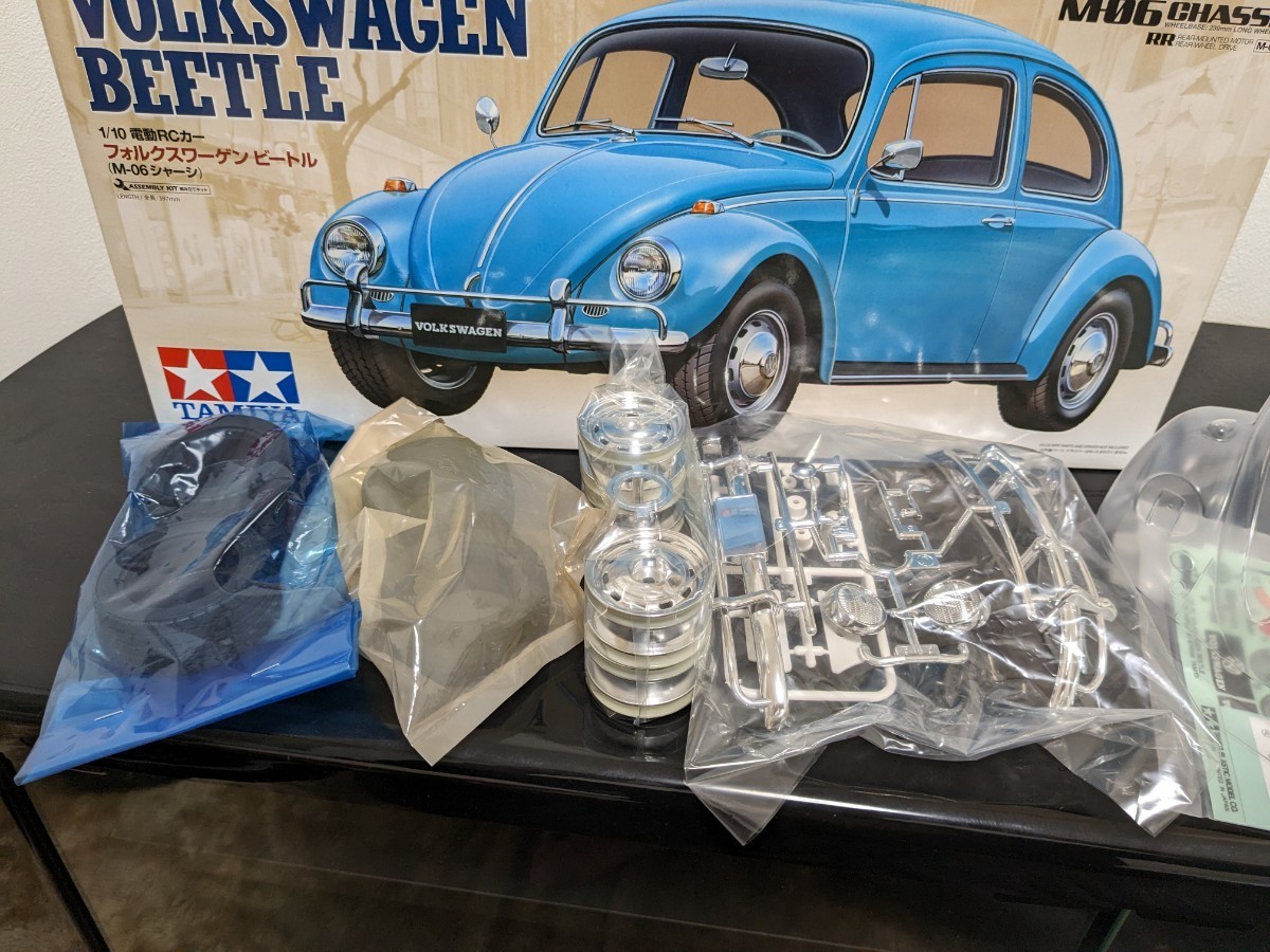 未塗装クリアボディ+タイヤのみ　タミヤ 電動RC 1/10フォルクスワーゲン ビートル　Mシャーシ　L寸　WB239mm_3