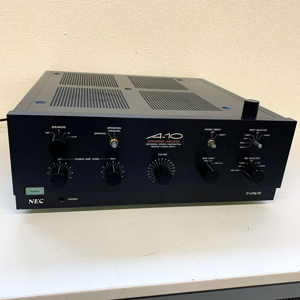 F-3】 NEC A-10 TYPE III STEREO AMPLIFIER プリメインアンプ ステレオ